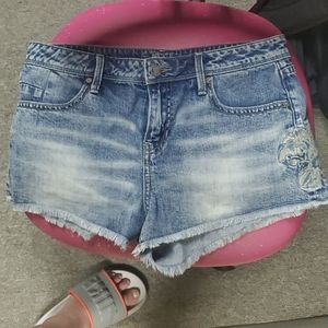 Buckle Light Blue Denim High Waist Women’s Shorts